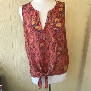 Lucky Brand Top Orange and Yellow Design